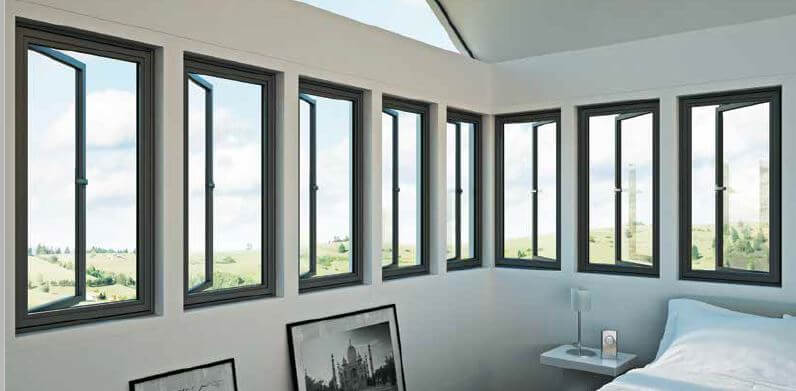 aluminium windows in grey on a london home