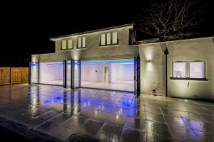 Bifold doors and upstairs windows on display