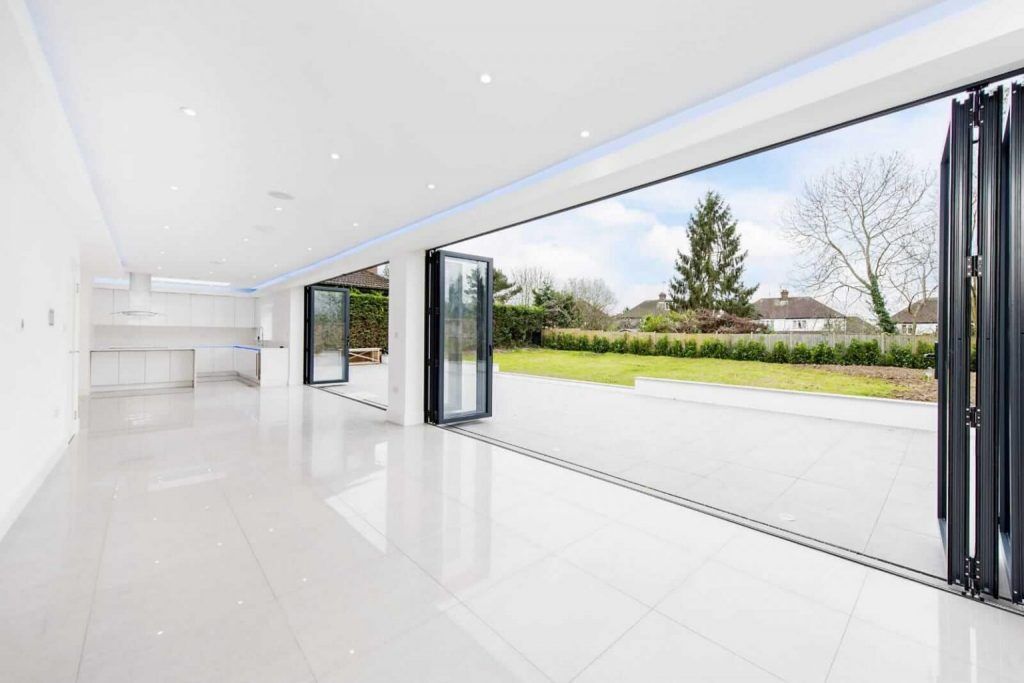 6 panel bifold doors looking from inside on slough home
