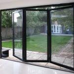 3 panel aluminium bifold doors in black frame 42-38 Abbey Rd St John's Wood, London