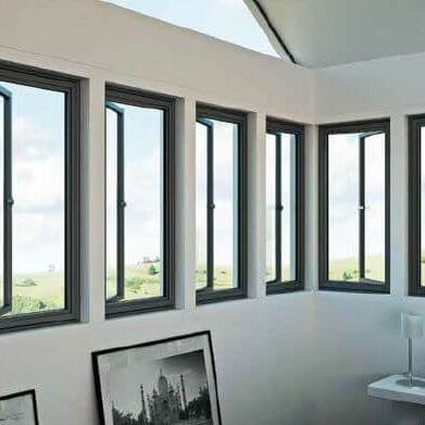 aluminium windows in grey on a london home