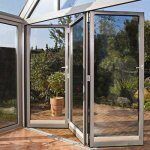 grey aluminium bifolding doors newly fitted at ec1 east London house