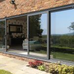 grey sliding patio doors