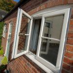 FRENCH CASEMENT WINDOWS IN WHITE WITH HALF BAR