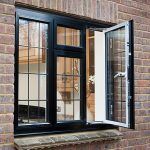 french casement black windows with georgian bar