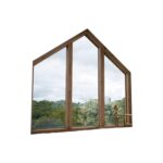 shaped window corner butt joint with glass