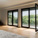 4 Panel Aluminium French Doors Black