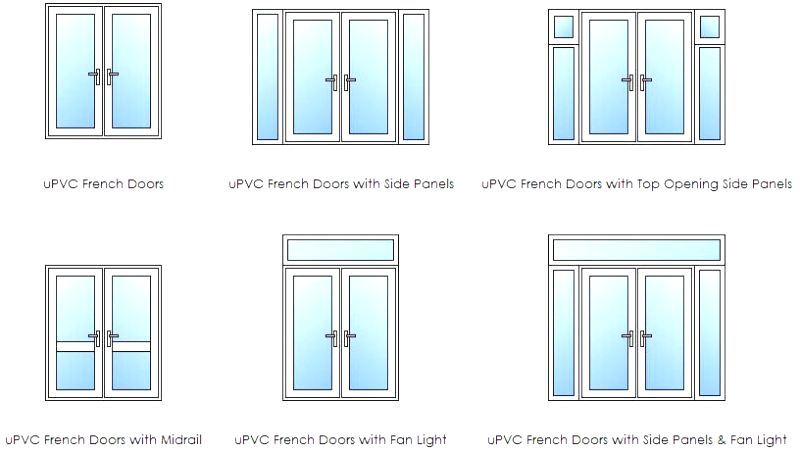 popular french door openings illustrated drawing