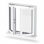 White upvc french casement windows on display