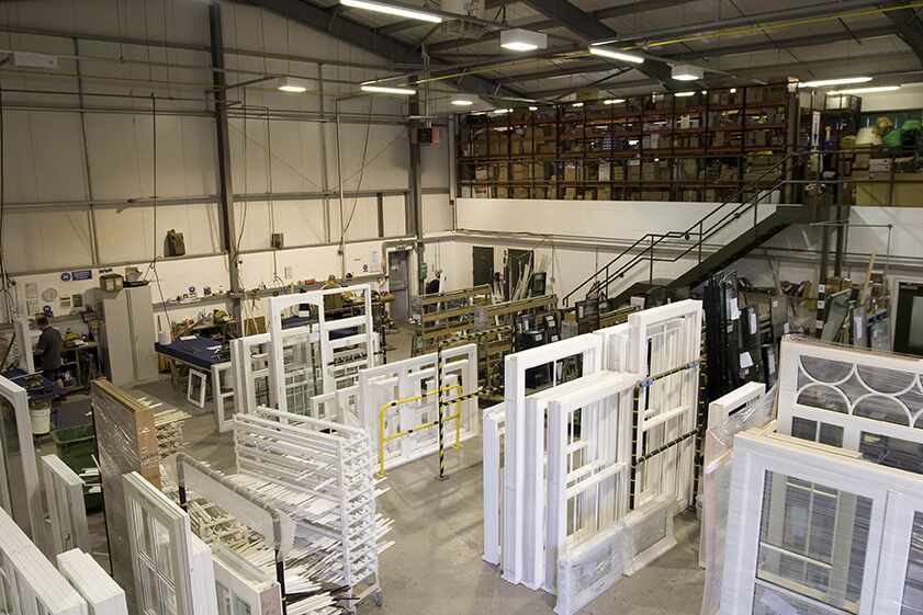 new manufactured white framed doors and windows