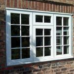 white georgian casement windows in white upvc and bars